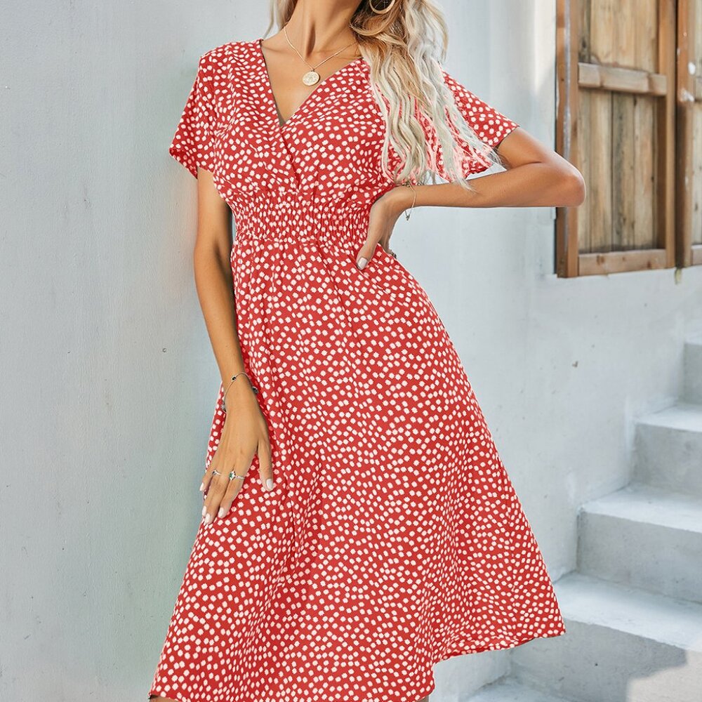Women's floral print short-sleeved dress
